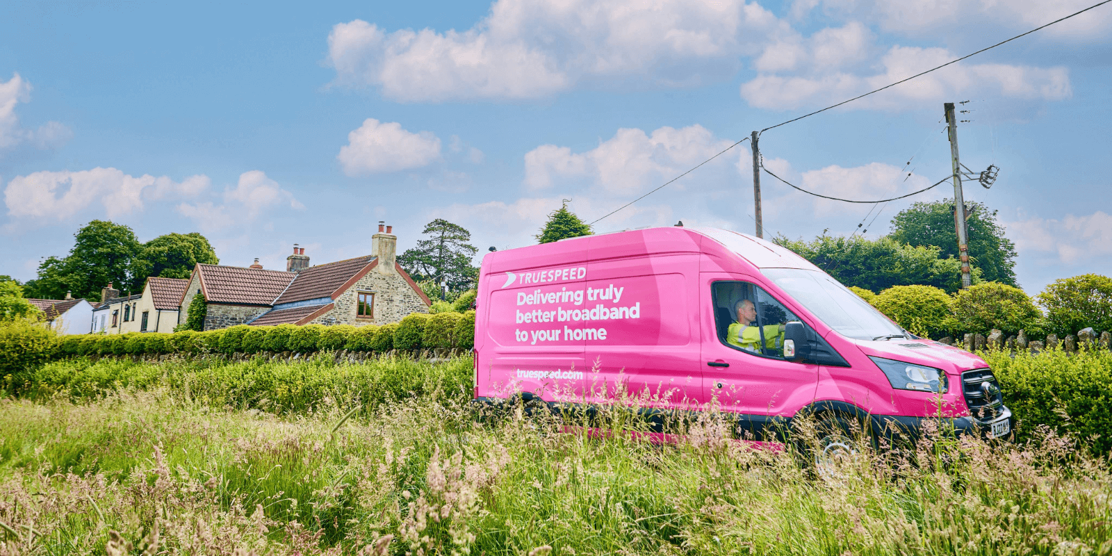 A Truespeed van our in the rural South West connecting homes to their ultrafast full-fibre network