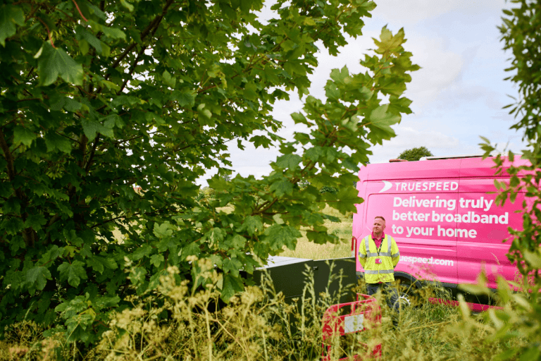 A Truespeed engineer working to bring ultrafast full-fibre to the rural South West