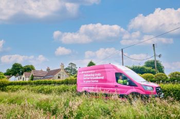 Truespeed engineer driving through rural UK